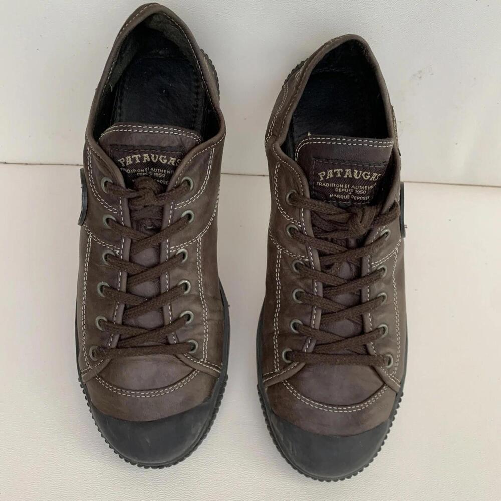 Pataugas Genuine Leather Sneakers Flats Womens Sz 38 Or 8